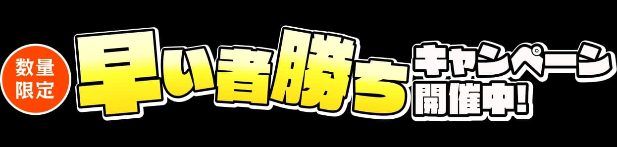 数量限定 早い者勝ち キャンペーン開催中！