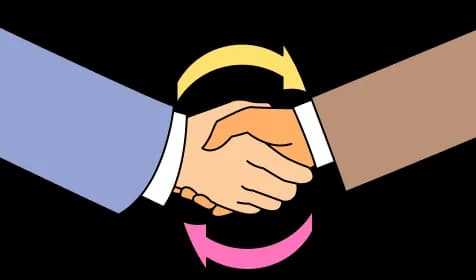 パートナーとの握手