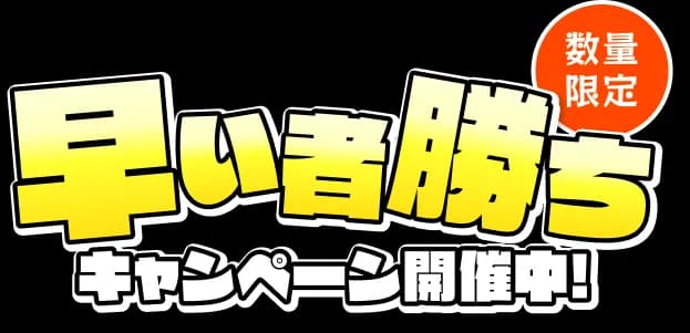 数量限定 早い者勝ち キャンペーン開催中!